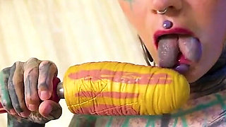 Tattoo Girl Masturbating, Fingering Her Pussy and Ass