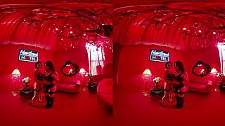 Shemale fucks girl in VR breathtaking adult clip