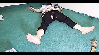 Big Ass Amateur Indian Muslim Maid Showing Big Ass Through Black Transparent Pajama While Cleaning Room in Clear Hindi Audio