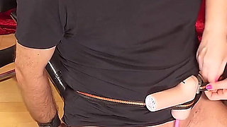 Slave Is Restrained to a Cock Shaking Machine While Post Orgasm Tormented on His Cockhead