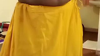 Tamil Dusky Wife Wearing Saree Infront of Her Brotherhood Boy