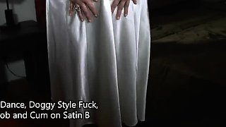 Monster tits in Satin Bra Doggystyle - POV Homemade Handjob