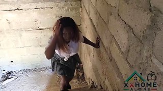 Street Thug Pounds Young College Teen in School Uniform - Big Tits Amateur Fuck