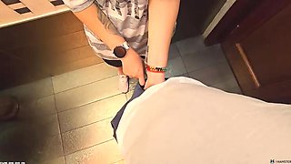 Stranger Creampie In My Panties In Restaurant Toilet - Amateur MILF POV