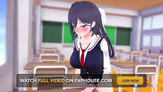 Hikari Futa Desk Masturbation, futa Shemale