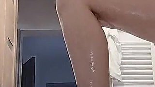 Latina with Big Ass, Hairy Pussy, Big Tits, Big Ass. Horny MILF Strips and Masturbates with Moans.