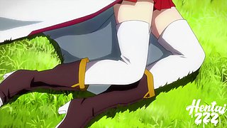 Sao - Asuna Double Penetration in the Field with Her Boyfriend and a Stranger