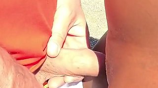 Ebony MILF Taking a Piss Next to the Road and Gets Hubby to Lick Her Pussy Clean After