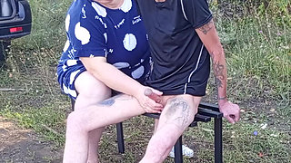 A Neighbor in a Park Jerks off My Dick on a Bench