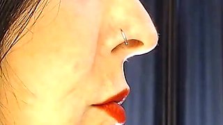 Sexy Red Lips Profile Smoking