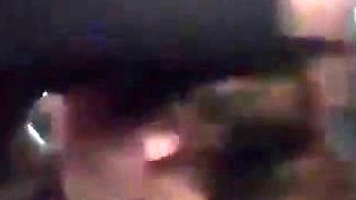 Interracial blowjob outdoors from bikini slut