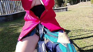 My Stepmother and Stepsister Asked Me to Record Them Showing off Outside While Exercising