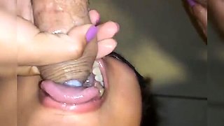 Desi Bihari Girl Mouth Fucking Neighbor Boyfriend - Blowjob & Cum in Mouth