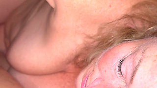 Oral MILF Blonde, Freckles, Green Eyes Sucks Daddy