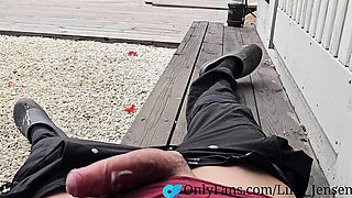 Hot Neighbor Works in Yard - Big Tits Outdoor Fun with Swedish Amateur