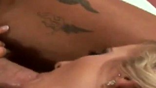 Cumming on blondes feet as she gets missionary fucked