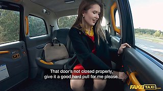 Jonny Oblong gets his tight pussy drilled by a gorgeous Russian babe in fake taxi