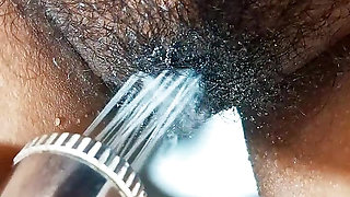 Lonely Maid Pussy Fingered by House owner in Bathroom while bathing without dress