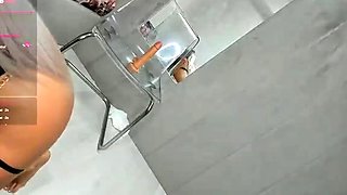 Blonde tight pussy babe solo toy fun in glamour masturbation