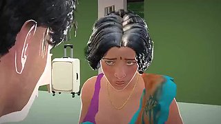 Horny Step Sister's First Time with Sabita Bhabi - Big Dick Indian Desi Sex