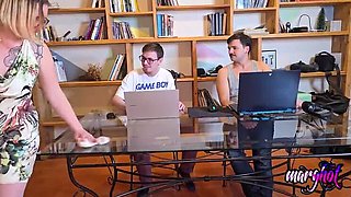 Hot Stepmom Distracts Gamer Playing Fortnite - Blowjob & Fingering Fun