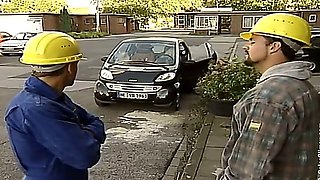 German mom fucked by two construction workers