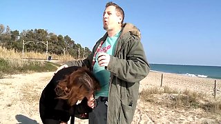 Horny Young Girl Gets Her Pussy Fucked On The Beach