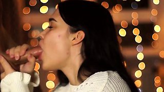 New Year's Eve Party with a Big-Titted Brunette Teen