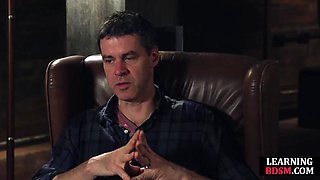 Hardtied blondie pussysmashed by master