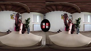 Sexy Janelle Plays With A Maxi Dildo In Black Stockings - Huge Dildo With A Sexy Black Babe In Stockings