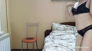 A Housewife with an Anal Plug in Her Ass Is Fucked From Behind