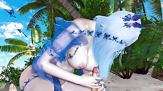 3D Cute Skinny Slut Asian Whore Got Fucked so Hard on the Beach