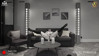 Home Visit to the User - Cheeky Cleaning Show and Hot Pee on the Living Room Floor!