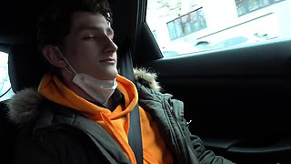 Fantastic boy with cute face and huge cock gets handjob