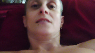 jerking off with my feet in his face