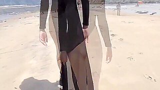 Lp Public Flasher 4 -- 1080p, Beach, Pussy, Black Dress