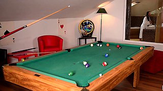 Smoking fetish with brunette in sexy lingerie