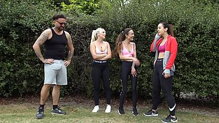 Charlotte Rose, Kayleigh Davis, Emily Walters, and another babe get fucked outdoors.