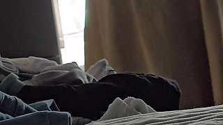 Stepmom naked in stepson room try new dress