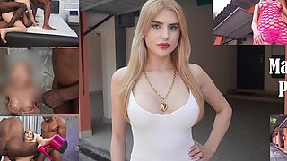 Beautiful 22 Years Brazilian Blonde Fucked By 3 Big Cocks Then