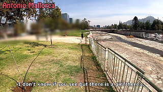 Picking up a Pink Chilean Barbie Girl in Public Park