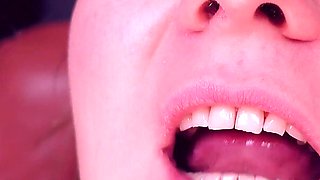 Food Fetish: Mukbang. Eating Popping Candy in Nitrile Medical Nurse Gloves. Teeth Mouth Fetish.