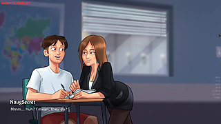 Gorgeous Busty Slut Fills Her Pussy with Big Dildo - Summertime Saga 3D Animated Porn Game