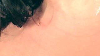 Buxom Brunette Sarah Arabic BJ POV Blowjob and cum on tits(2K) - Sarah arabic homemade hardcore