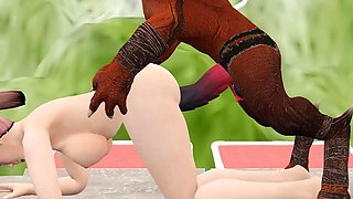 Red Giant Monster Hard Fuck with Big Dick