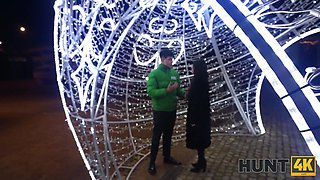 During the Christmas stroll, Asandra Dewy get a big dick aside from her boyfriend