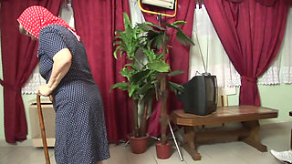 Granny likes the best for her horny hairy pussy