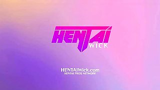 Delicate Perv Babe Takes Twin Magic Dildos Deep - 3D Hentai Fuck with Big Tits and Creampie