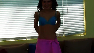 Bubble-butt Brunette Roxie West Bends Over and Gets Fucked Hard