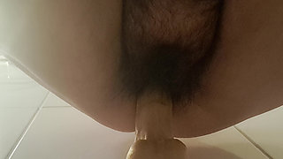 Milf swallowing her whole dildo in her delicious hole